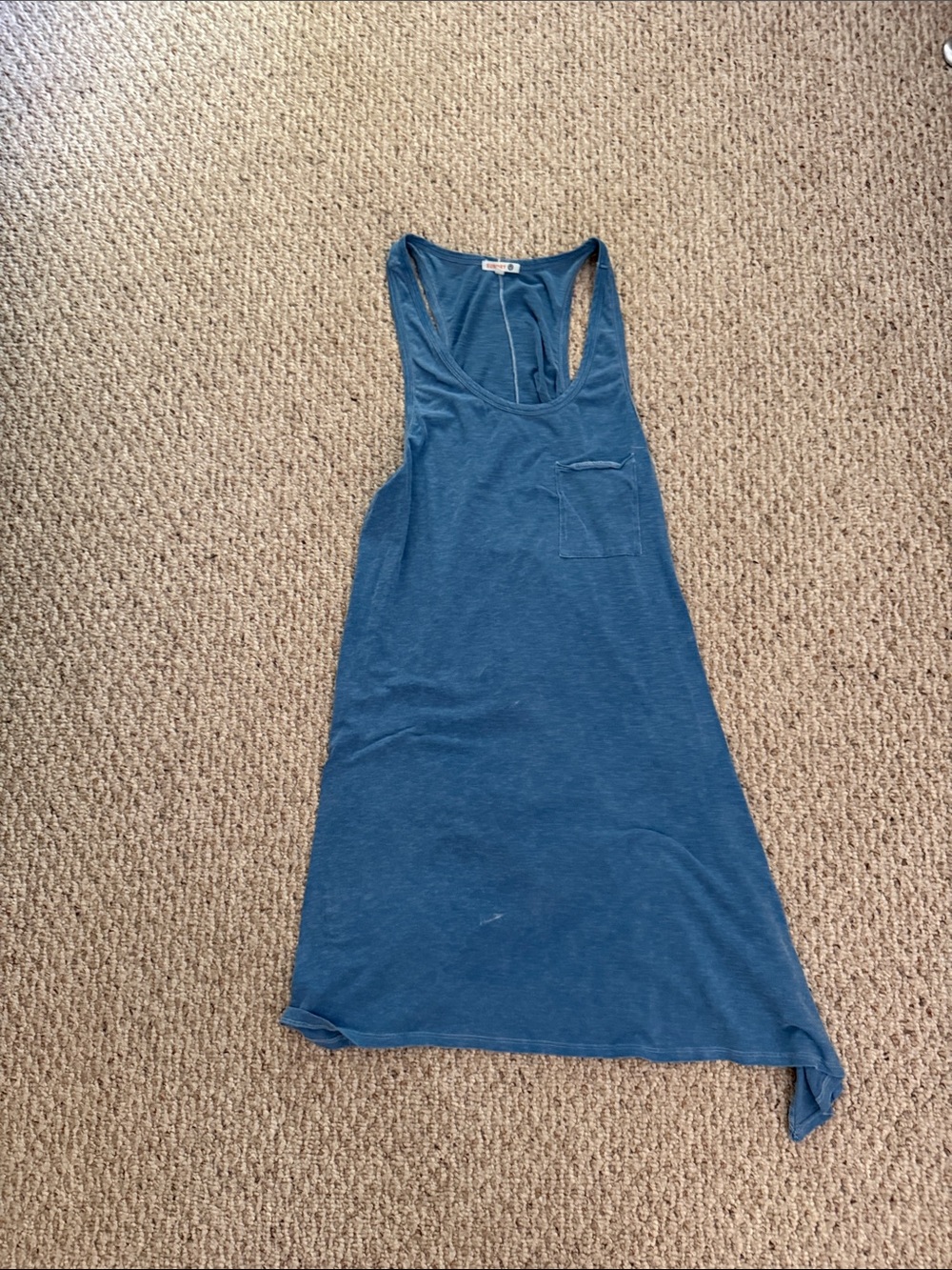 Sundry Asymmetrical Tank Dress in Teal Blue